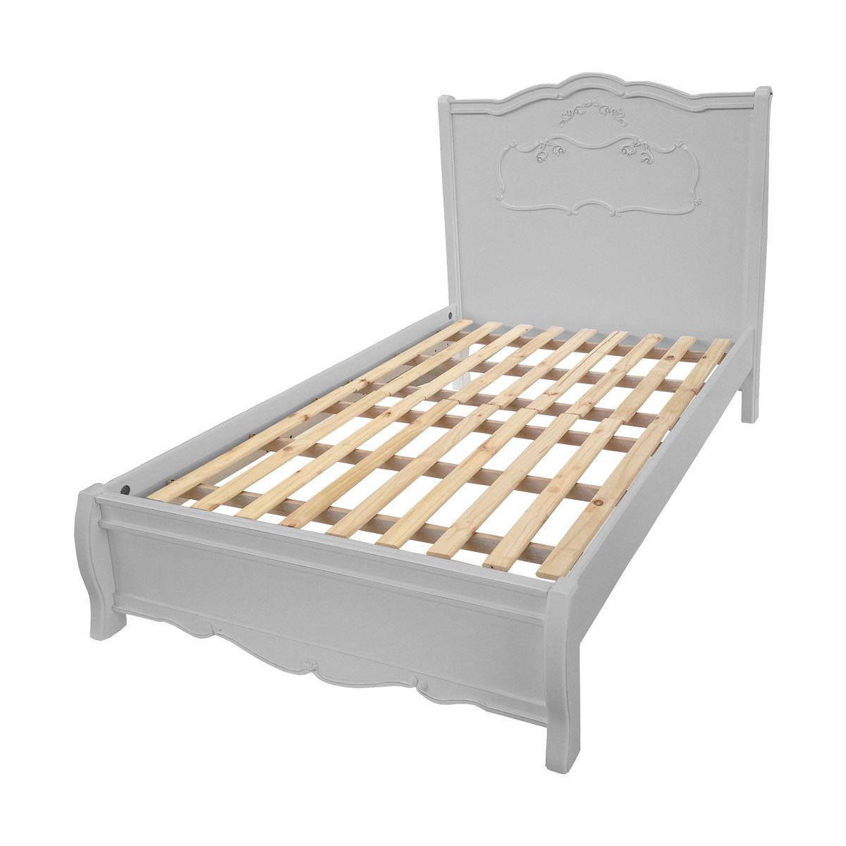 Cama Bourbon Casal Peseira Baixa - Cinza Claire